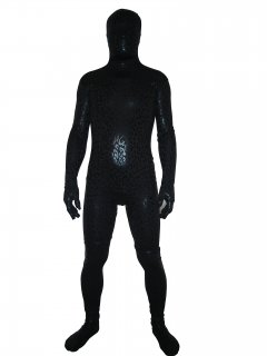Cheap Black Leopard Shiny Metallic Unisex Zentai Suits