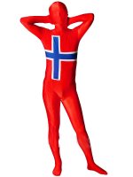 Cheap Pattern Of Norwegian Flag Unisex Lycra Zentai Suit