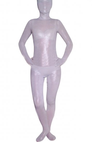 Cheap White Transparent Velvet Unisex Zentai Suit - Click Image to Close