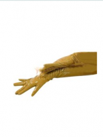 Cheap Shiny Metallic Wheat Color Shoulder Length Gloves