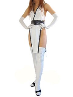 Cheap White Shiny Metallic Sexy Costume