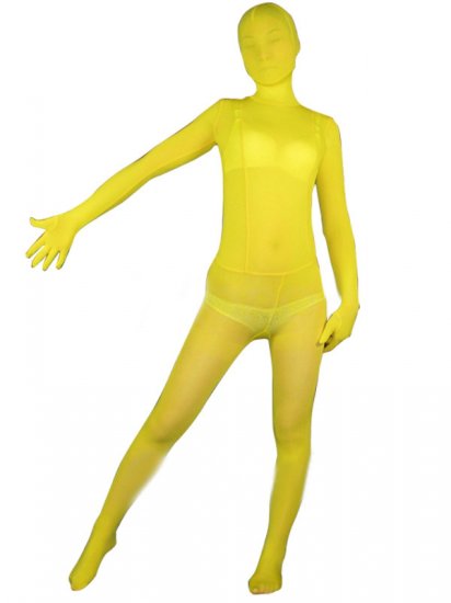 Cheap Yellow Velvet Unisex Zentai Suit - Click Image to Close