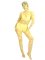 Cheap Yellow Transparent Lace Velvet Zentai Suit