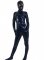 Cheap Navy Blue Full Body Front Open PVC Unisex Catsuit