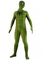 Cheap Lycra Spandex Green Spiderman Costume Zentai outfit with B