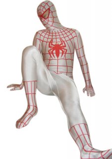 Cheap White Lycra Spandex Unisex Spiderman Costume Suit Outfit Z