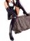 Cheap Black Shiny Metallic Bowknot Mini Skirt Suit