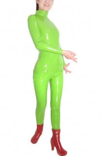 Cheap Green Shiny PVC Catsuit