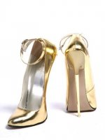 Cheap 7.1'' High Heel Patent gold Sexy Pumps