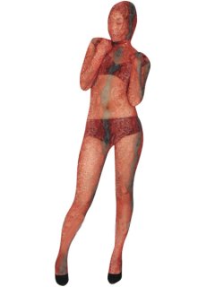 Cheap Red Floral Ice Silk Sheer Zentai Suit
