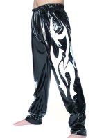 Cheap Black White Pattern PVC Pants