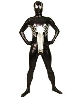 Cheap Black With Silver Dragonfly Shiny Metallic Zentai Suit