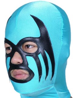 Cheap Blue And Black Open Eye Nose And Mouth Spandex Hood