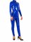 Cheap Royal Blue Front Open PVC Unisex Catsuit