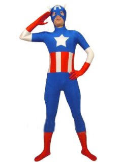 Cheap Blue Lycra Super Hero Costume