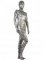 Cheap Black & Silver Shiny Metallic Unisex Zentai Suit