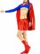 Cheap Shiny Metallic Supergirl Costume with Red Cape