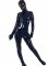 Cheap Navy Blue Full Body Front Open PVC Unisex Catsuit