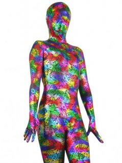 Cheap Black with Multiple Colors Shiny Metallic Unisex Zentai Su