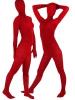 Cheap Dark Red Velvet Unisex Zentai Suit
