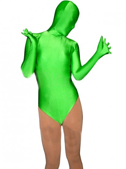 Cheap Half Length Green Lycra Spandex Unisex Catsuit - Click Image to Close