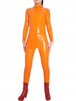 Cheap Orange Shiny PVC Catsuit