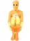 Cheap Orange with Yellow Lycra Spandex Unisex Zentai Suit