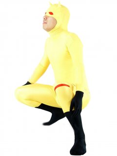 Cheap Yellow Dare Devil Lycra Spandex Unisex Zentai Suit