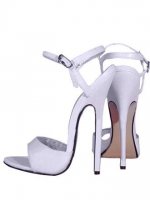 Cheap 6.3'' High Heel White Patent Sexy Sandals