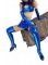 Cheap Blue Shiny Metallic Sexy Four-Set Costume