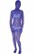 Cheap Blue Transparent Velvet Unisex Zentai Suit