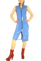 Cheap Navy Blue Shiny PVC Gown