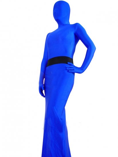 Cheap Blue Lycra Spandex Unisex Zentai Suit in Skirt Style - Click Image to Close