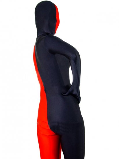 Cheap Black with Red Lycra Spandex Unisex Zentai Suit - Click Image to Close