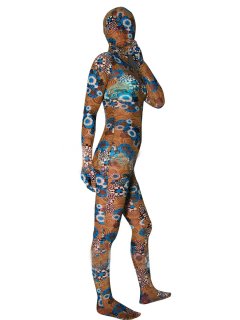 Cheap Flower Pattern C Lycra Spandex Unisex Zentai Suit