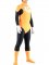Cheap Orange and Black Lycra Spandex Unisex Zentai Suit
