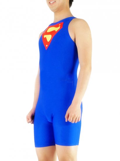 Cheap Superman Half Length Lycra Spandex Costume - Click Image to Close