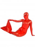 Cheap Red Shiny Metallic Mermaid Suit
