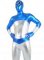 Cheap Blue & Silver Shiny Metallic Unisex Zentai Suit