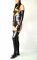 Cheap Black Shiny Metallic Half Length Unisex Catsuit with Glove