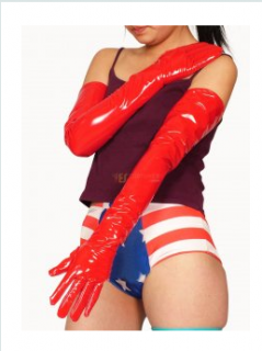 Cheap PVC Red Shoulder Length Gloves