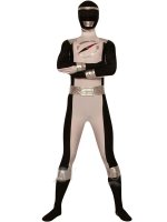 Cheap Classic Black And White Lycra Spandex Super Hero Costume