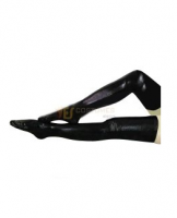 Cheap Shiny Metallic Black Long Stockings