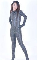 Cheap Black Leopard Shiny Metallic Spandex Unisex Zentai Suit