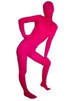 Cheap Pink Red Transparent Velvet Unisex Zentai Suit