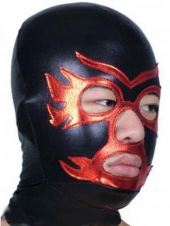 Cheap Black And Red Open Eye And Mouth Shiny Metallic Hood
