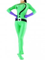 Cheap Green Lycra Spandex Unisex Zentai Suit with Question Mark