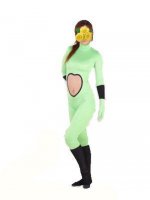 Cheap Black and Green spandex zentai suit