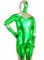 Cheap Silver & Green Shiny Metallic Unisex Zentai Suit