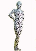 Cheap Black and white Lycra Spandex Unisex Zentai Suit 1